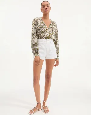 Veronica Beard - Dove Multi Ailani Top V-Neck Blouse