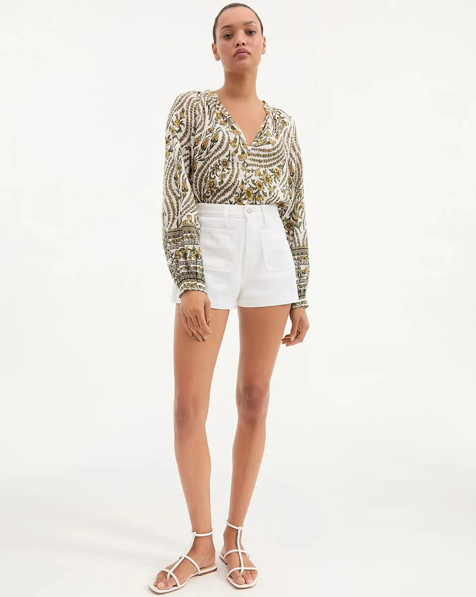 Veronica Beard - Dove Multi Ailani Top V-Neck Blouse