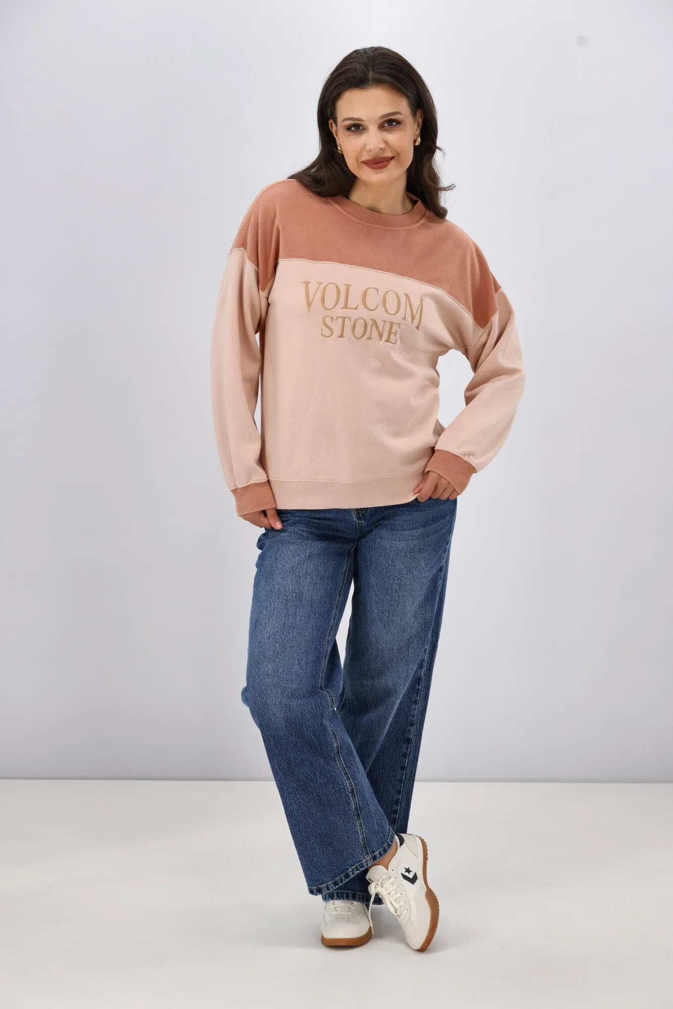 Volcom Stone Blocked Crew Champagne Gold