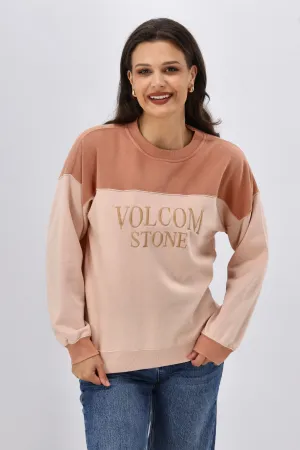 Volcom Stone Blocked Crew Champagne Gold