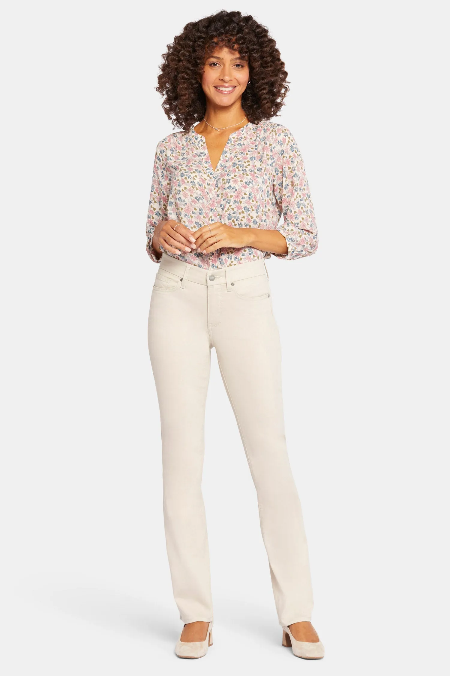 Waist-Match™ Marilyn Straight Jeans In Petite - Feather