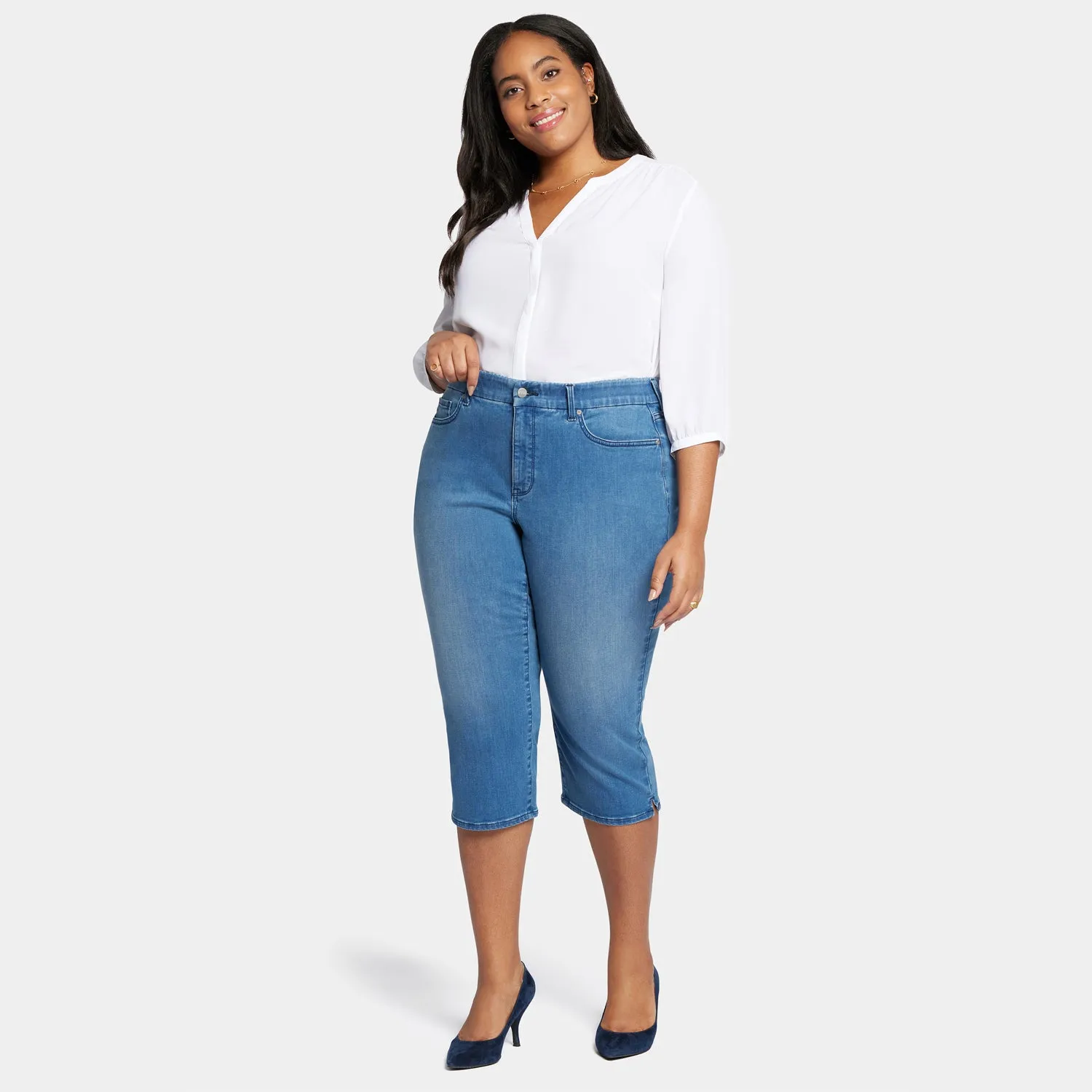 Waist-Match™ Slim Straight Crop Jeans In Plus Size - Contented