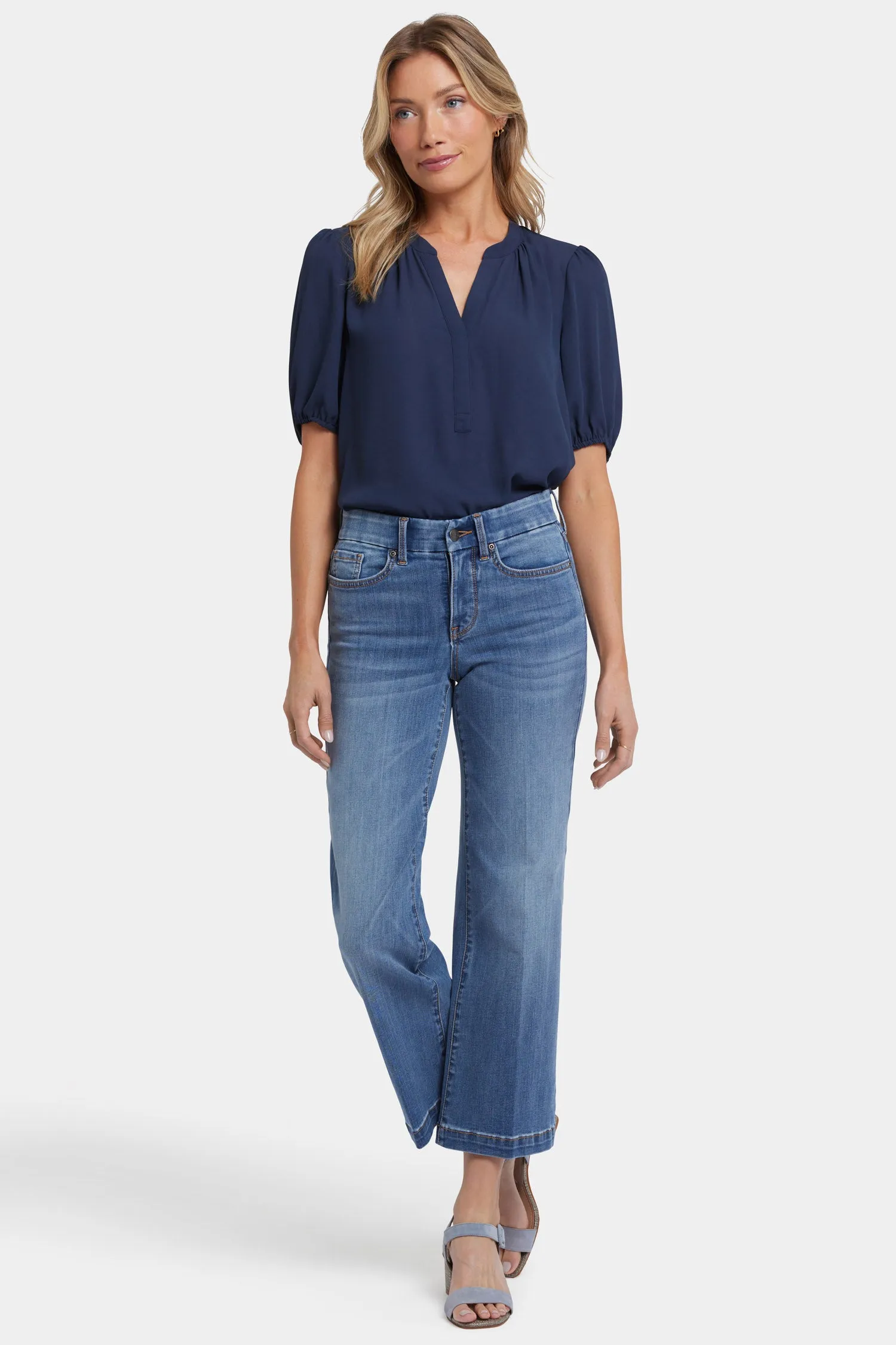 Waist-Match™ Teresa Wide Leg Ankle Jeans - Barcelona Breeze