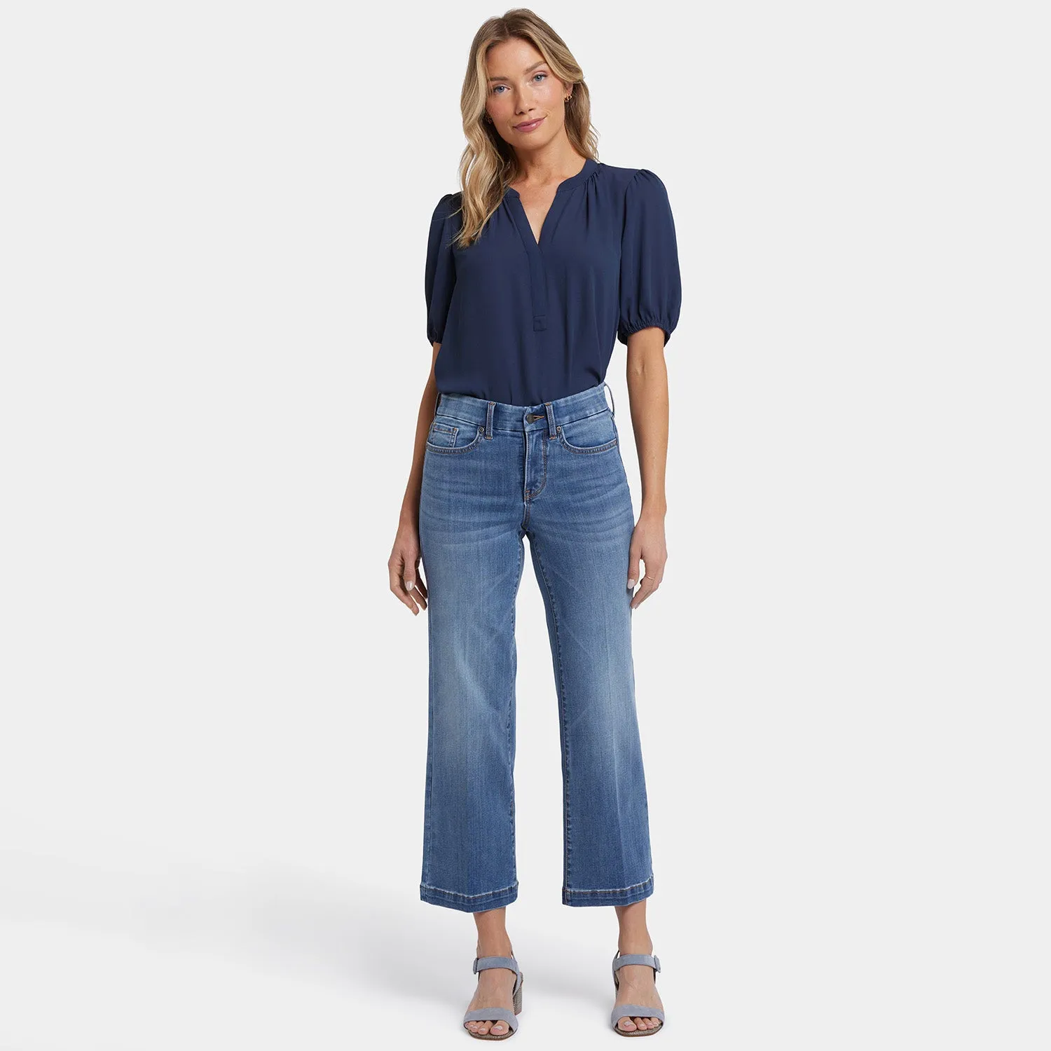 Waist-Match™ Teresa Wide Leg Ankle Jeans - Barcelona Breeze
