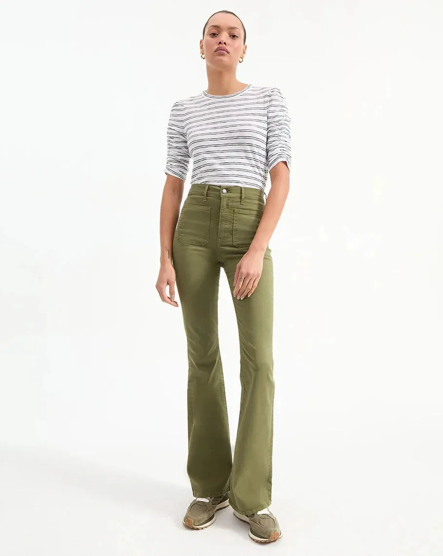 Waldorf Ruched-Tee Black/White