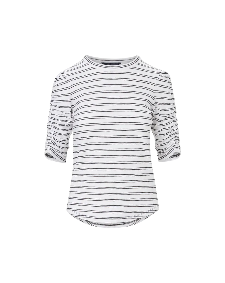 Waldorf Ruched-Tee Black/White