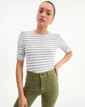 Waldorf Ruched-Tee Black/White