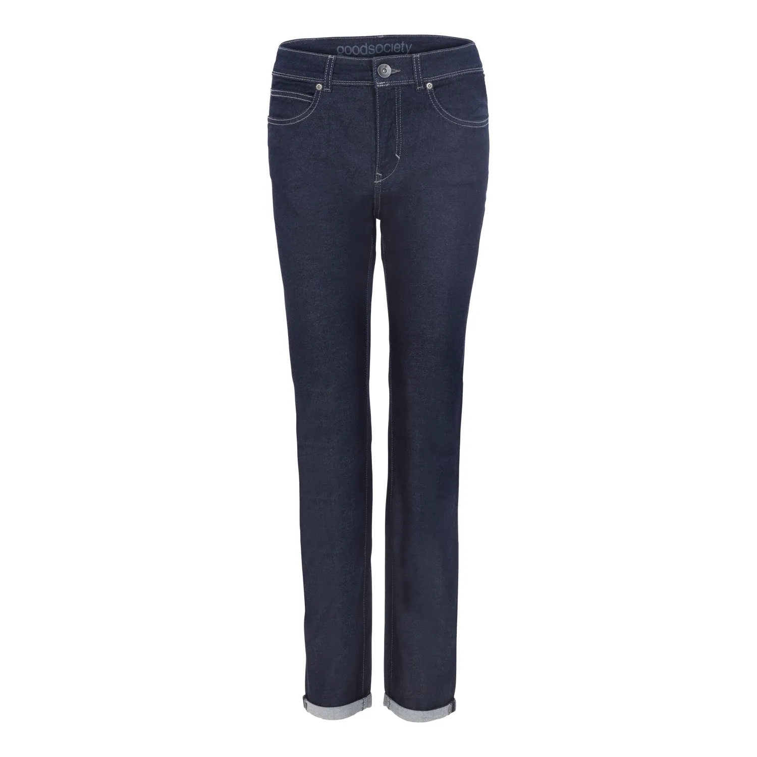 Womens High Waist Slim Light Jeans - Raw One Wash