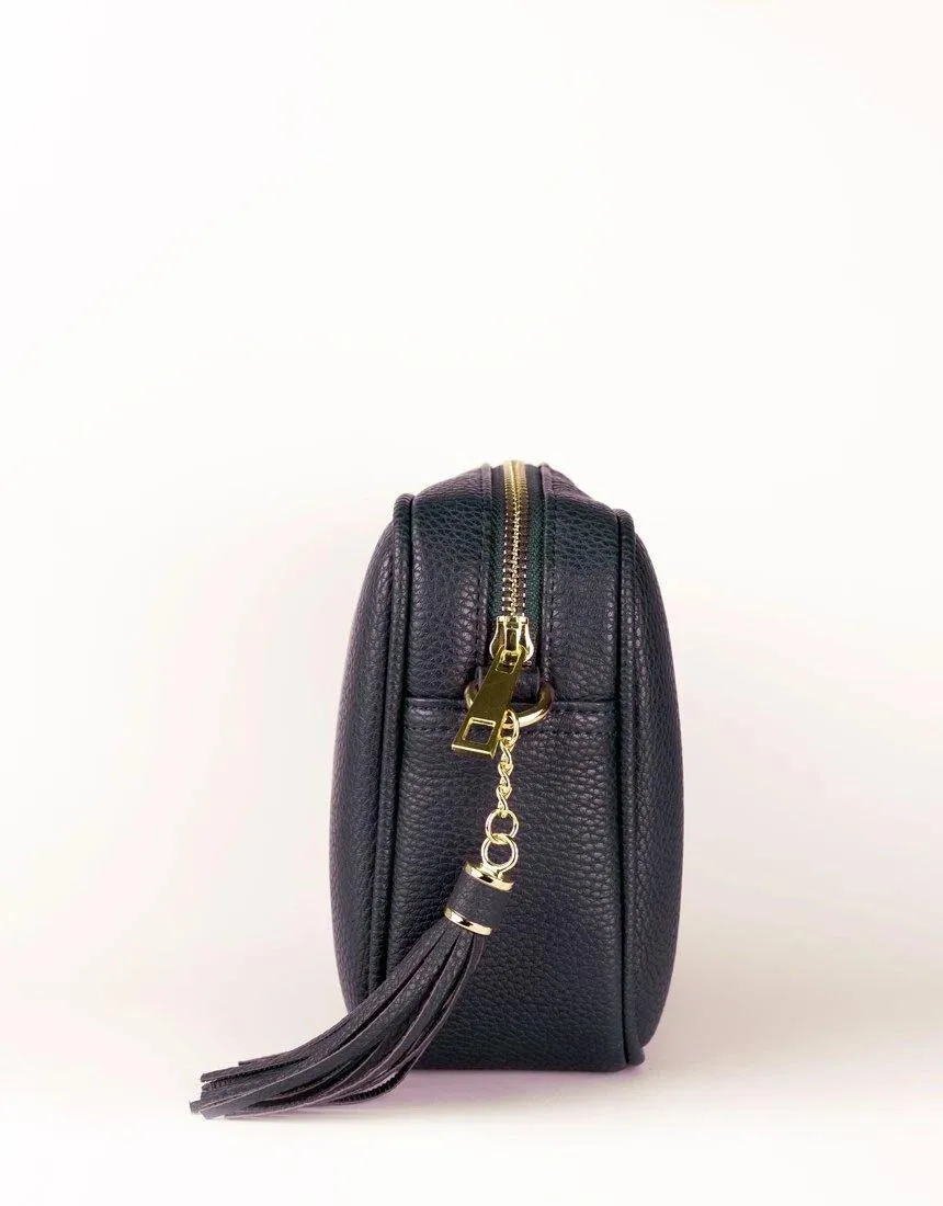 Zoe Crossbody Bag - Navy/Navy and Silver Stripe