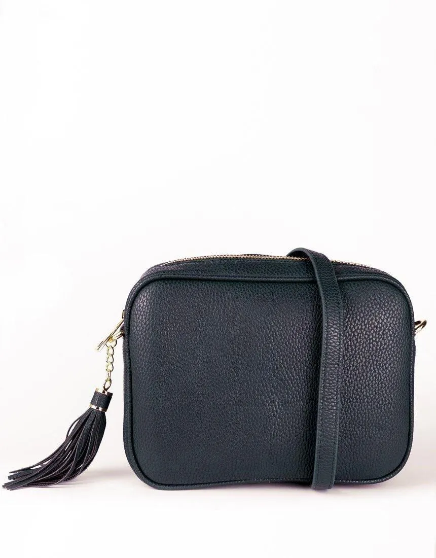 Zoe Crossbody Bag - Navy/Navy and Silver Stripe
